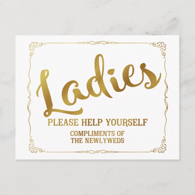 Ladys bitte bedienen Sie sich Postkarte (Vorderseite)