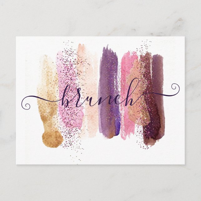 Ladys Brunch hübscher Glitzer-Abstriche Postkarte (Vorderseite)