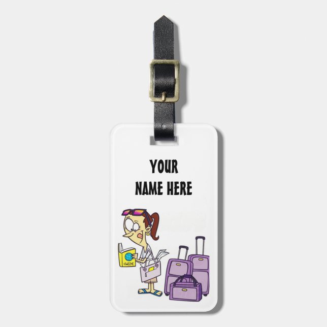 *LADY'S COMICAL* LUGGAGE TAG BEREIT ZU PERSONALISI GEPÄCKANHÄNGER (Vorderseite vertikal)