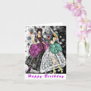 Ladys Drinken Wein Funny Birthday Card Karte