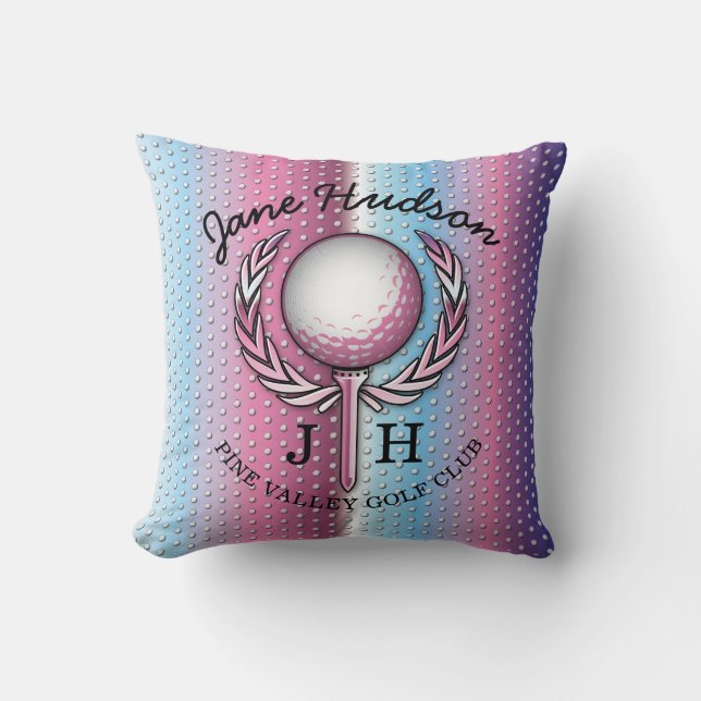 Ladys Elegant Golf Monogram Design Kissen (Vorderseite)