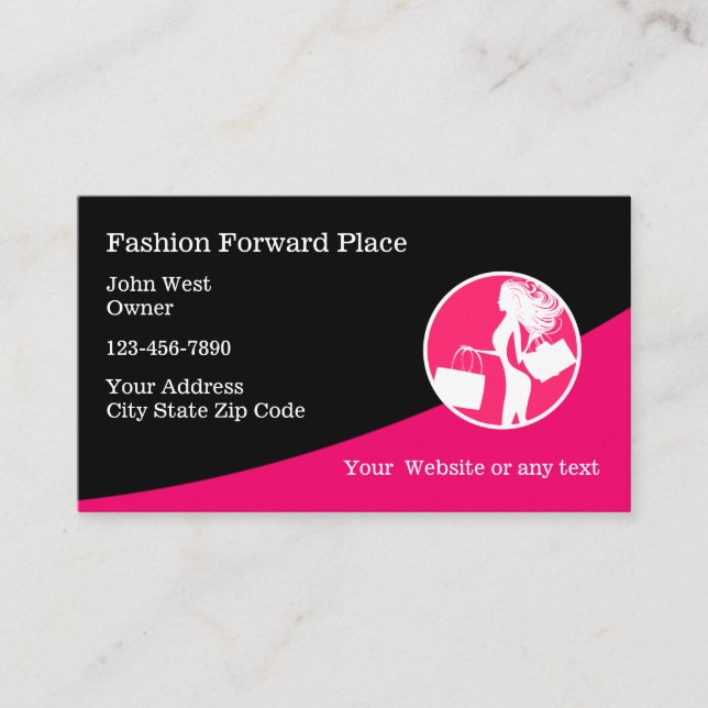 Ladys Fashion Forward Business Cards Visitenkarte (Vorderseite)