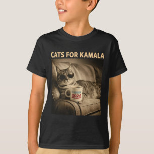 Ladys for Kamala Funny Cat 2024 Präsident Kamala T-Shirt