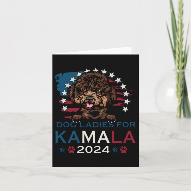 Ladys for Kamala Harris 2024 Poodle Dog America Karte (Vorderseite)