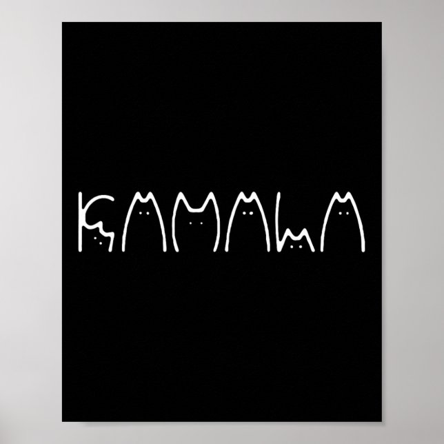 Ladys for Kamala Harris Cat Lettering 2024 Electi Poster (Vorne)