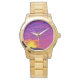 Ladys gold watch with sunrise image armbanduhr (Vorderseite)