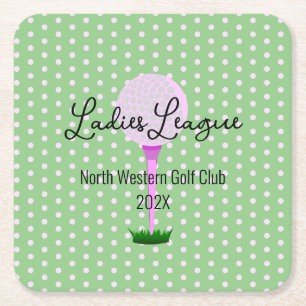 Ladys Golf League Golf Party Rechteckiger Pappuntersetzer