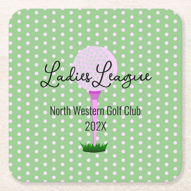 Ladys Golf League Golf Party Rechteckiger Pappuntersetzer (Vorderseite)