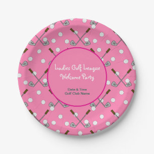 Ladys Golf League Party Paper Plate Pappteller
