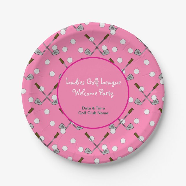 Ladys Golf League Party Paper Plate Pappteller (Vorderseite)