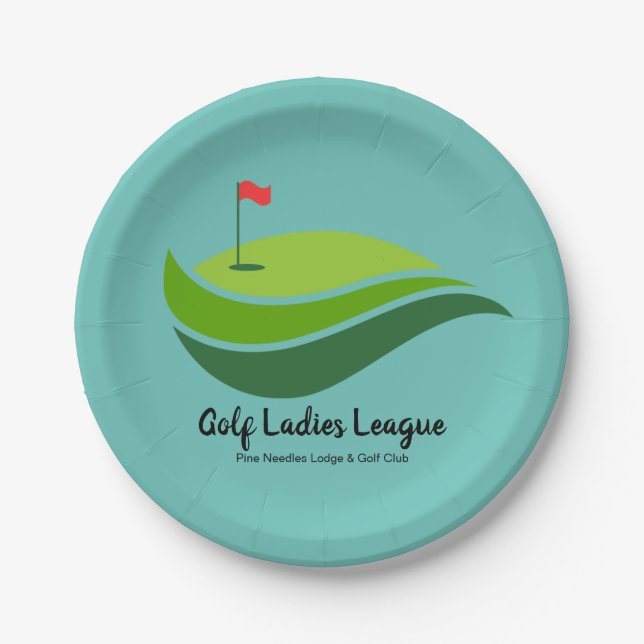 Ladys Golf League Party Paper Plate Pappteller (Vorderseite)