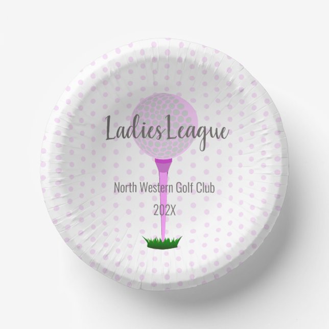 Ladys Golf League Pink Dot Party Bowl Pappteller (Vorderseite)