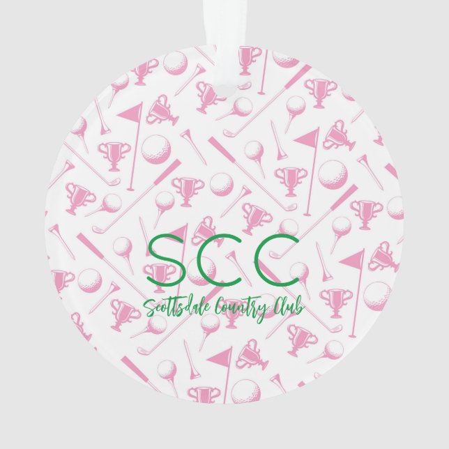 Ladys Golf Pink White CUSTOM Award Veranstaltung G Ornament (Rückseite)