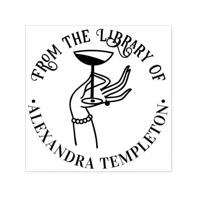 Lady's Hand Holding Champagne Glasbibliothek Permastempel (Design)