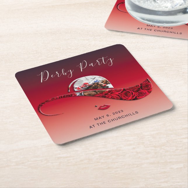 Ladys Hat Derby Party Rechteckiger Pappuntersetzer (angewinkelt)