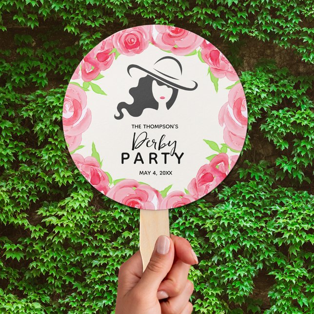 Lady's Hat und Rose Derby Party Fächer (Lady's Hat and Roses Derby Party Hand Fans)