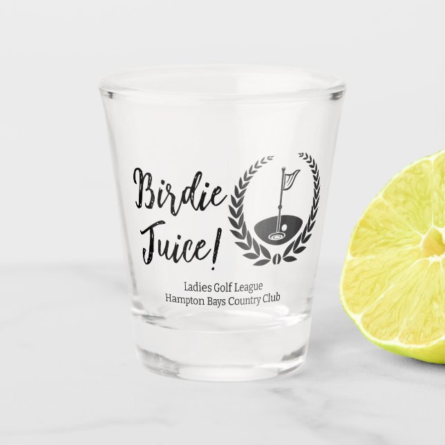 Ladys League Golf Club Mitglied Birdie Shot Glass Schnapsglas (Vorderseite)