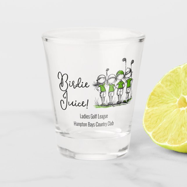 Ladys League Golf Club Mitglied Birdie Shot Glass Schnapsglas (Vorderseite)