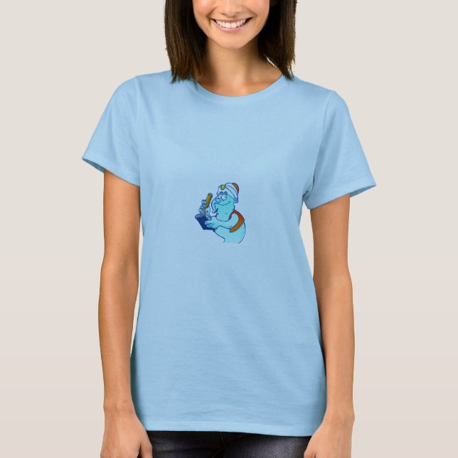 Ladys Lebensmittelgeschäftgenie-Logo T - Shirt (Vorderseite)