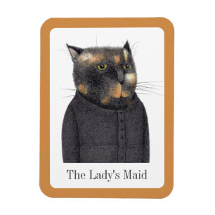 LADY'S MAID CAT 3x4 Flexible Magnet + Text