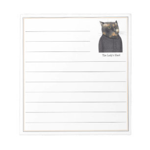 LADY'S MAID CAT 5.5x6 Notepad + Linien Notizblock
