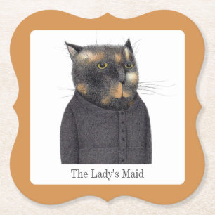 LADY'S MAID CAT Bracket Paper Untersetzer + Text