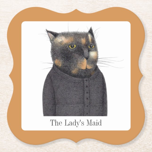 LADY'S MAID CAT Bracket Paper Untersetzer + Text (Vorderseite)