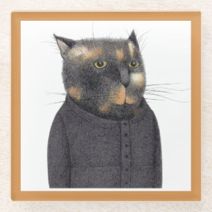 LADY'S MAID CAT Glass Drink Untersetzer