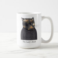 LADY'S MAID CAT Tall White Tasse + Text