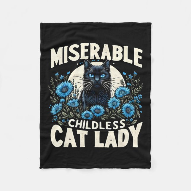 Ladys Miserable Chilless Cat Lady Us Election Da Fleecedecke (Vorderseite)