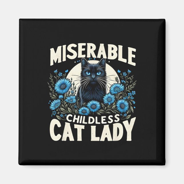 Ladys Miserable Chilless Cat Lady Us Election Da Magnet (Vorne)