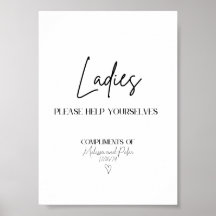 Ladys Modern Wedding Bad Basket Zeichen