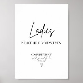 Ladys Modern Wedding Bad Basket Zeichen Poster