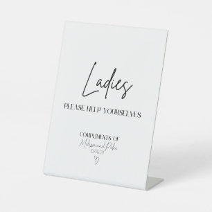 Ladys Modern Wedding Bad Basket Zeichen Sockelschild