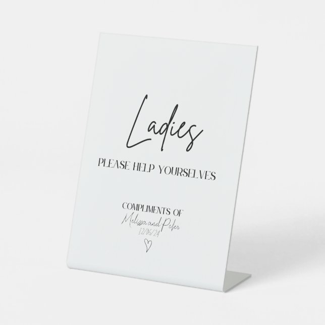 Ladys Modern Wedding Bad Basket Zeichen Sockelschild (Vorderseite)
