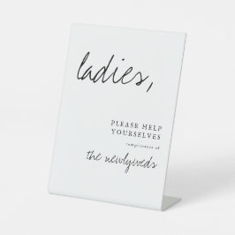 Ladys Modern Wedding Bad Basket Zeichen Sockelschild