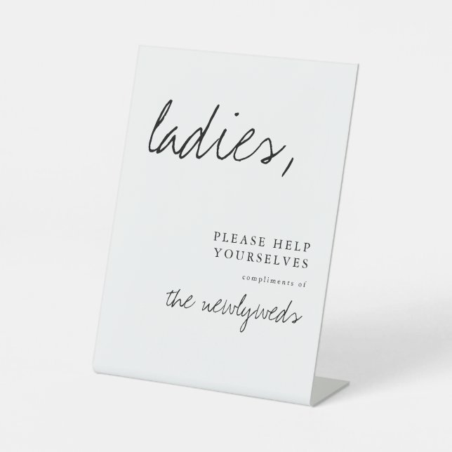 Ladys Modern Wedding Bad Basket Zeichen Sockelschild (Vorderseite)