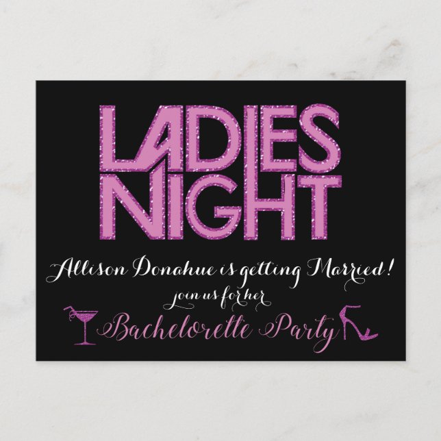 Ladys Night Einladungs-Design Einladungspostkarte (Vorderseite)