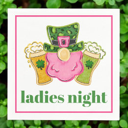 Ladys Night Leprechaun Beer St Patrick's Day Serviette
