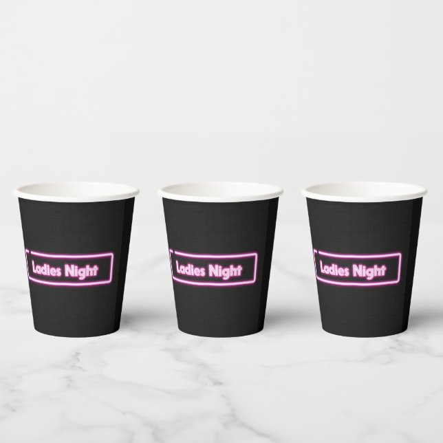 Ladys Night Neon LED-Signierung Pappbecher (Multi)