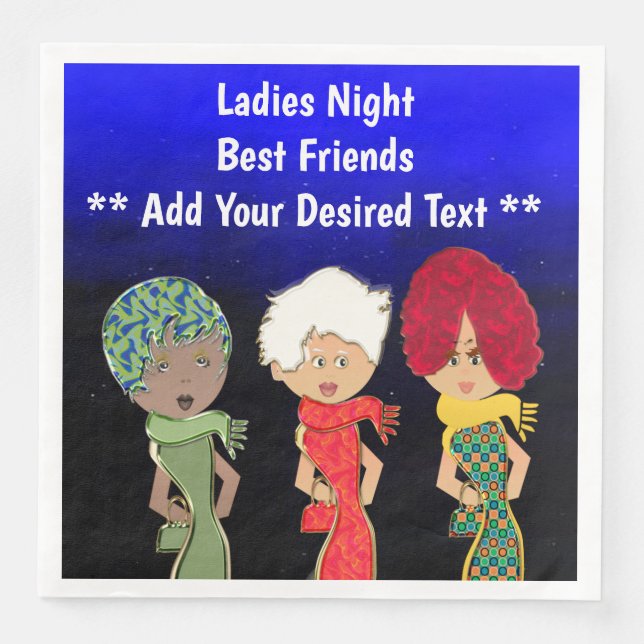Ladys Night Paper Napkins Serviette (Vorderseite)