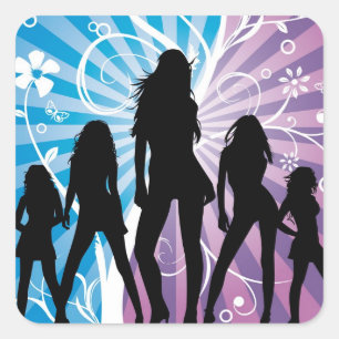 Ladys Night Quadratischer Aufkleber