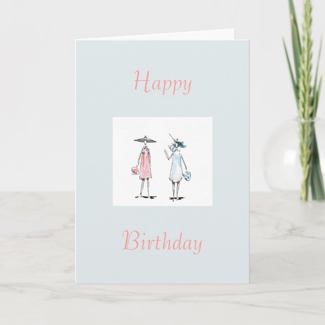 Ladys out to Lunch Happy Birthday Card Karte (Vorderseite)