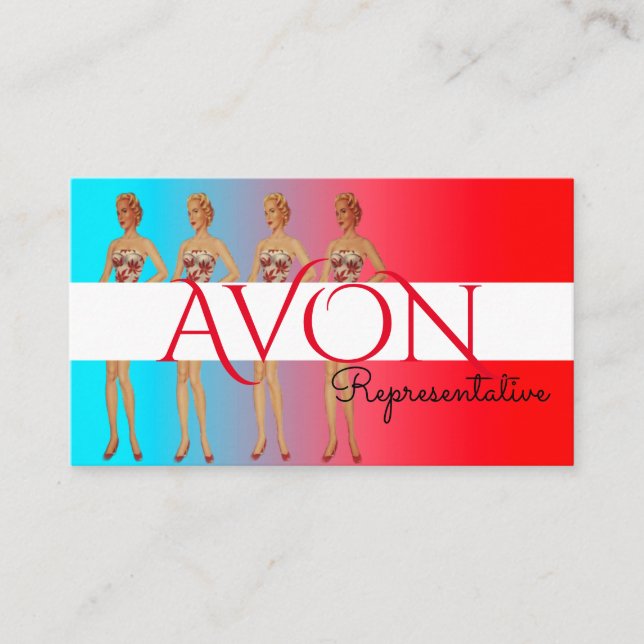 Ladys Personalisiert Avon Visitenkarte (Vorderseite)