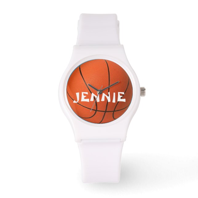 Ladys Personalisiert Sporty Basketball Watch Armbanduhr (Vorderseite)