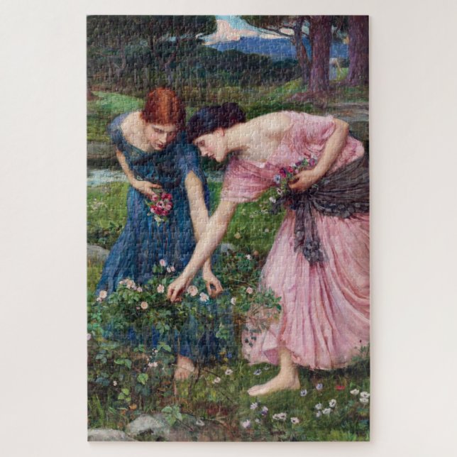 Ladys Picking Rose, John William Waterhouse (Vertikal)