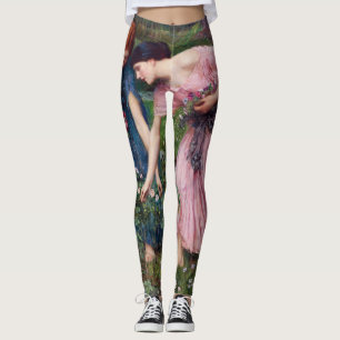 Ladys Picking Rose, John William Waterhouse Leggings