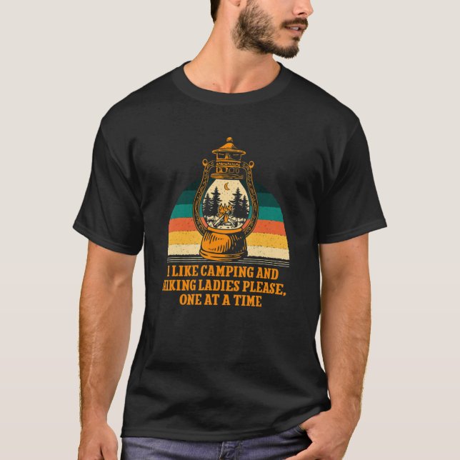 Ladys Please one at the Time Camping Wandercamper T-Shirt (Vorderseite)