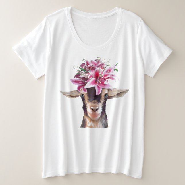 Ladys Plus Size T-Shirt Lily the Goat (Design vorne)
