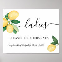 Ladys Powderzimmer Hochzeitsempfang Zitronen Zeich